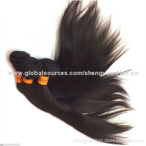 Factory Wholesale Brazilian Human Hair Extension Weft, Natural Color, 8 to 28 Inches